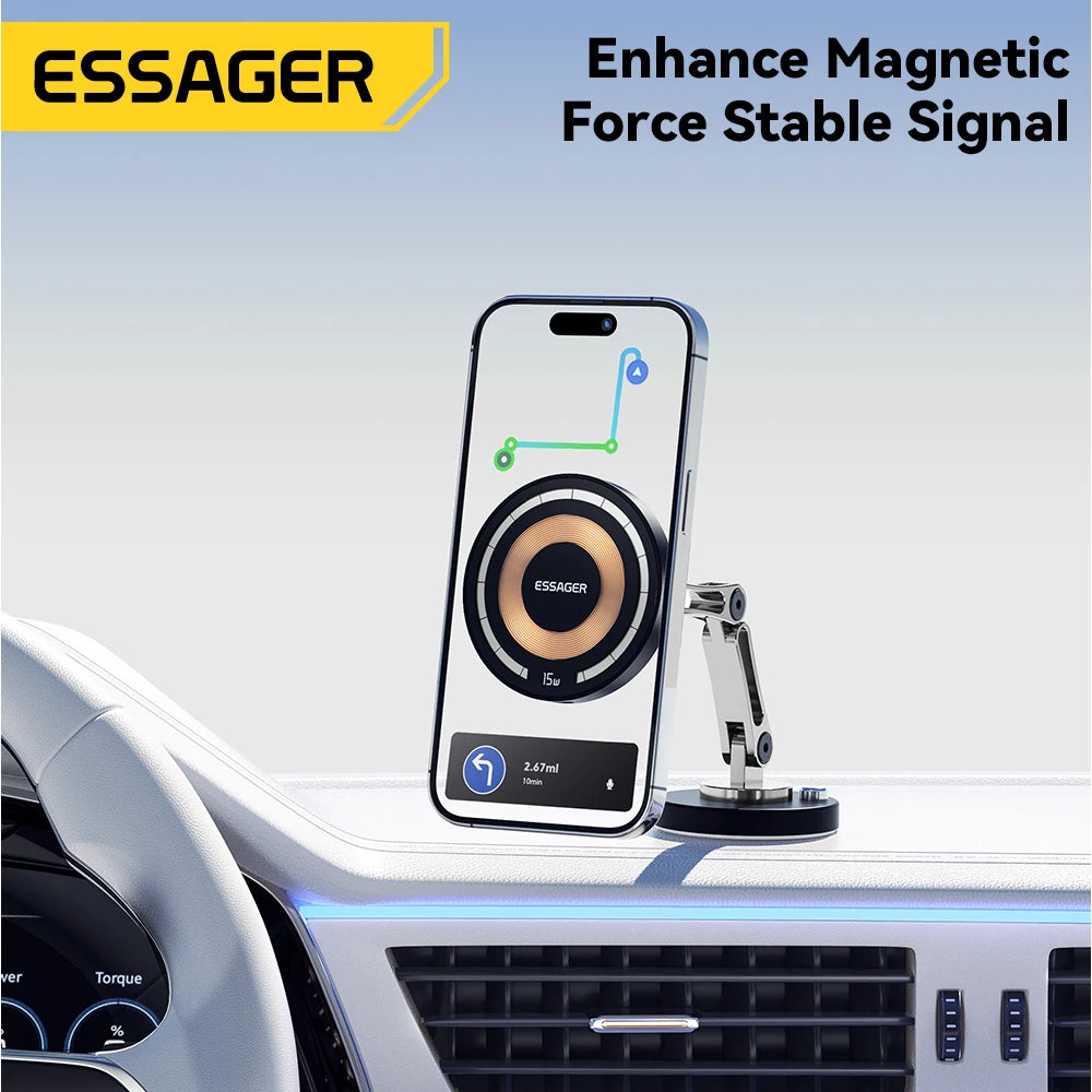 Magnetic Wireless Charger Car Phone Holder 15W Fast Charging  Mount Stand For Magsafe iPhone 15 14 13 Pro Max