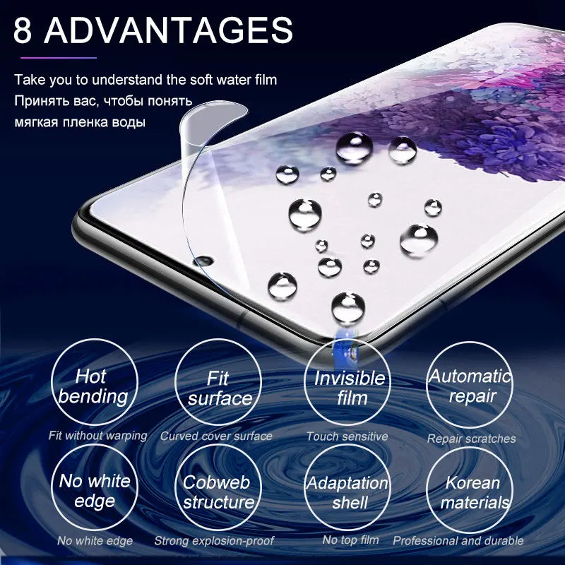 4Pcs Hydrogel Film For Samsung Galaxy S23 S20 S21 S22 S24 Plus Ultra FE Note 20 9 10 Plus A52S A53 A51 A50 A21S Screen Protector