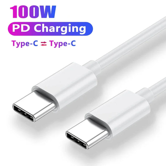 PD 100W  USB C to USB Type C Cable Fast Charge Data Cable For Huawei Samsung Xiaomi Macbook iPad Data Line Type C To Type C