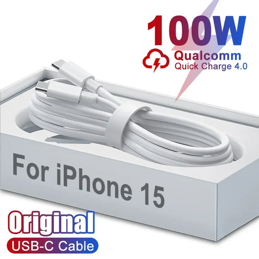 For Apple iPhone 15 Pro Max Original USB-C Cable For Samsung Fast Charger Type-C to Type C Cable