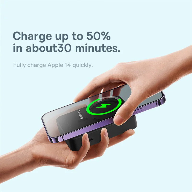 Power Bank 10000mAh 20000mAh Mini Magnetic Wireless Fast Charge Auto-wake For iPhone 15 14 13  Pro Max