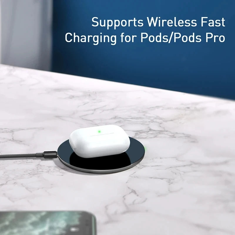 15W Wireless Charger For iPhone 15 14 13  Pro Max Airpods Samsung S22 Xiaomi 11 Fast Wireless Charging Pad