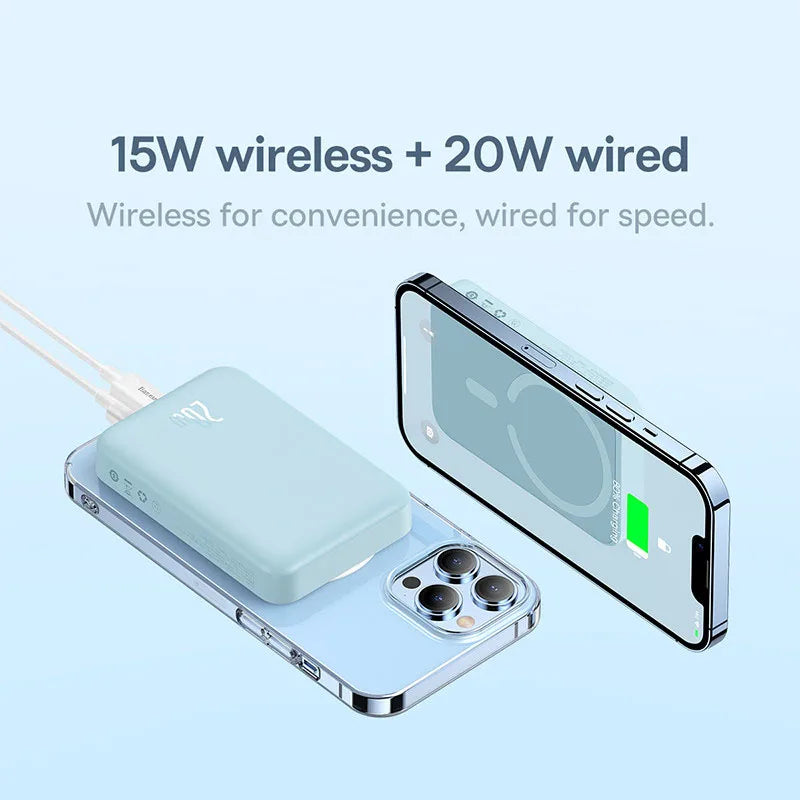 Power Bank 10000mAh 20000mAh Mini Magnetic Wireless Fast Charge Auto-wake For iPhone 15 14 13  Pro Max